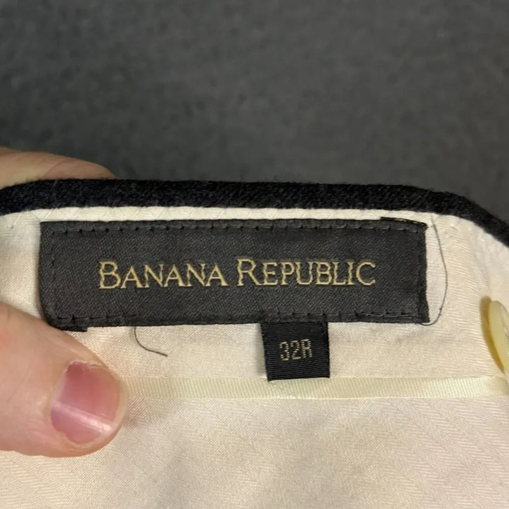 Vtg Banana Republic Dress Pants Mens 32x32 Straight Fit Flannel Wool Y2K